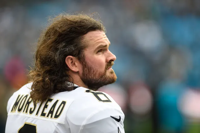 Dec 29, 2019; Charlotte, North Carolina, USA; New Orleans Saints punter Thomas Morstead (6) before the game at Bank of America Stadium. Mandatory Credit: Bob Donnan-USA TODAY Sports