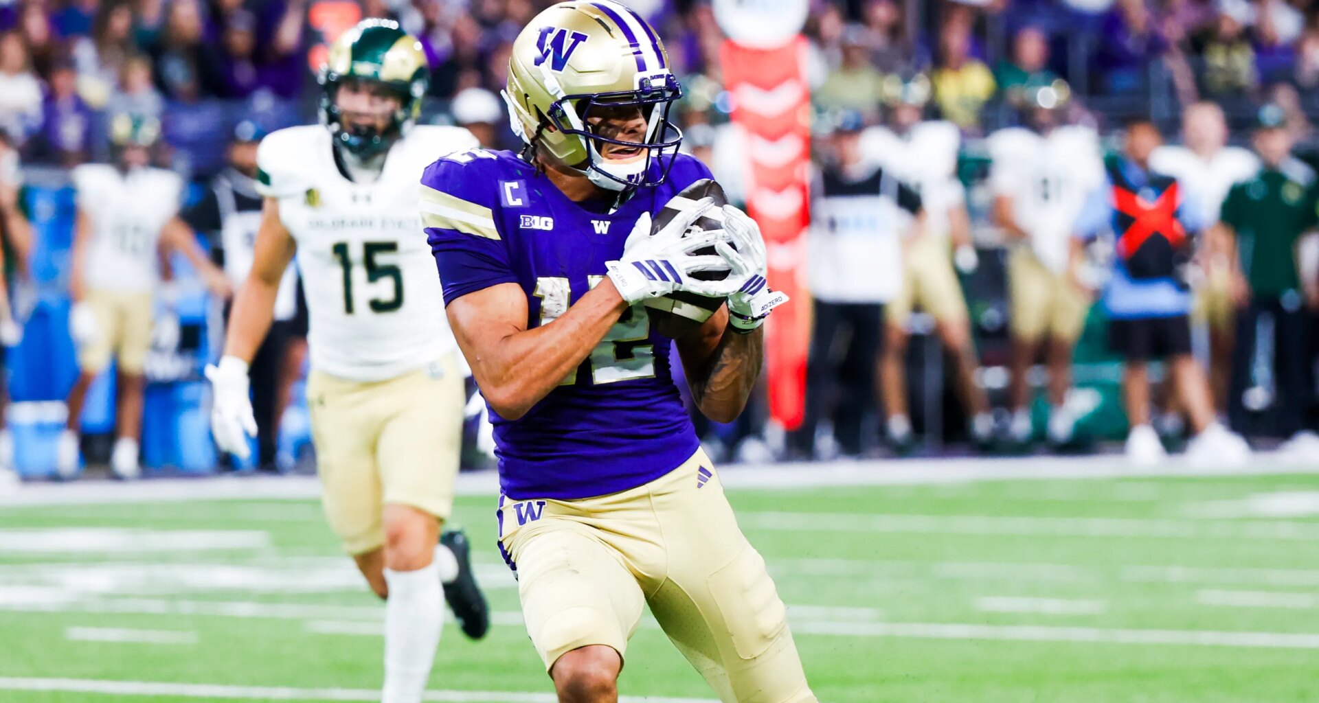 Washington WR Denzel Boston visits with Panthers