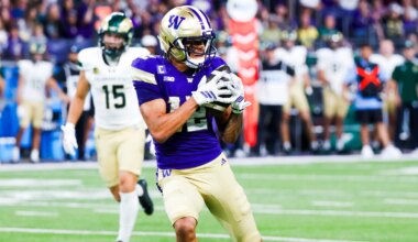 Washington WR Denzel Boston visits with Panthers