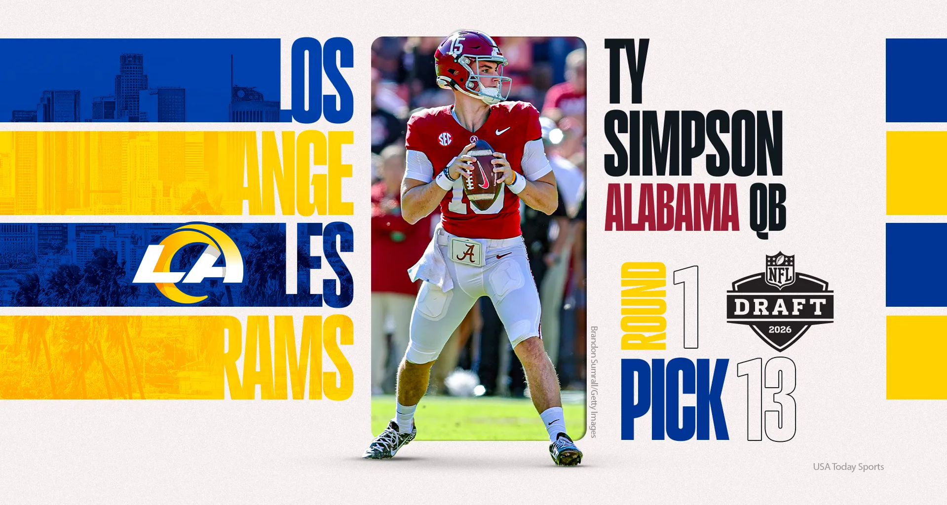 Alabama football quarterback Ty Simpson selected in 2026 NFL Draft