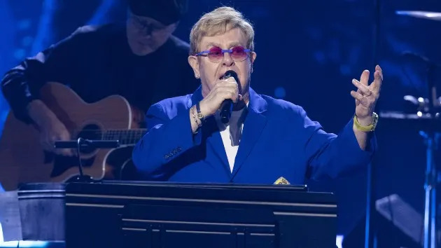Elton John performs at the 2025 Rock & Roll Hall of Fame Induction Ceremony, November 8, 2025 (Disney/Frank Micelotta)