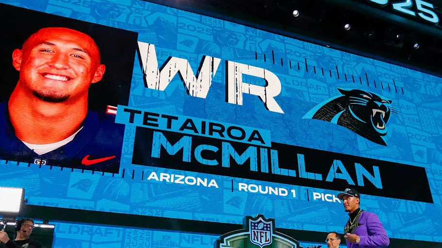 Tetairoa McMillan Aafter being drafted to Carolina