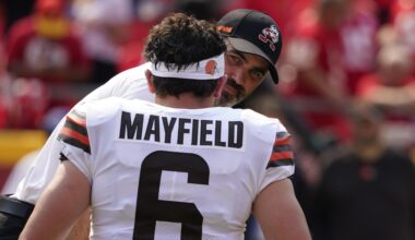Bucs HC Talks Baker Mayfield and Kevin Stefanski Beef, 'We Can't Have a Boxing Match'