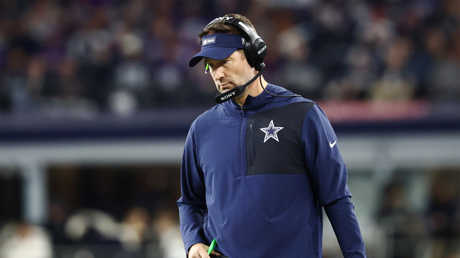 Dallas Cowboys head coach Brian Schottenheimer during the second half against the Minnesota Vikings at AT&T Stadium.