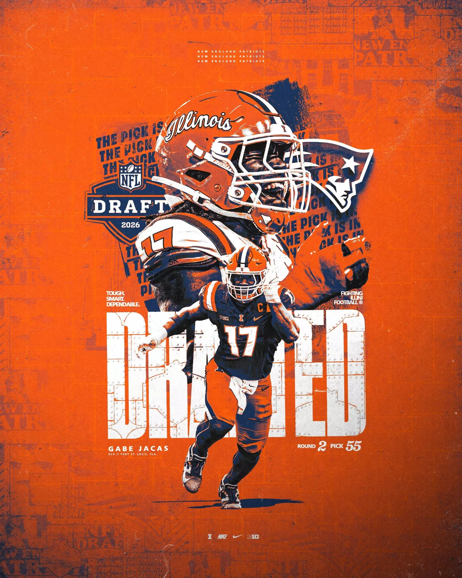 Gabe Jacas - 2026 NFL Draft Graphic - New England Patriots