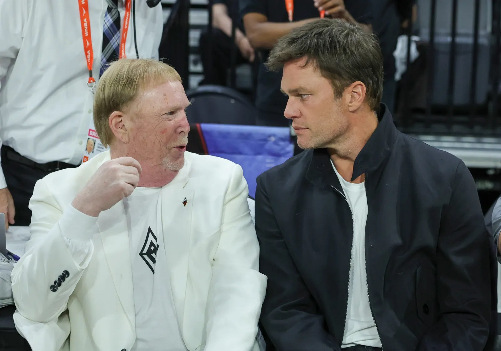 Las Vegas Raiders owner Mark Davis and minority owner Tom Brady