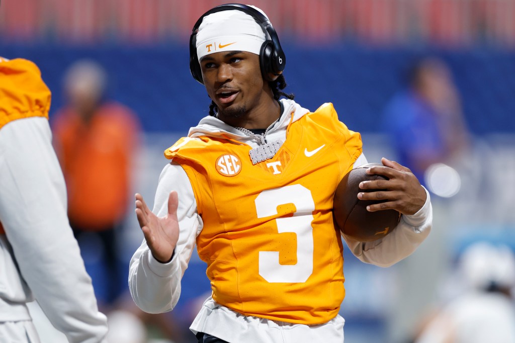 Jermod McCoy looks on before the AFLAC Kickoff Game against the Syracuse Orange on August 30, 2025 at Mercedes-Benz Stadium in Atlanta, Georgia.