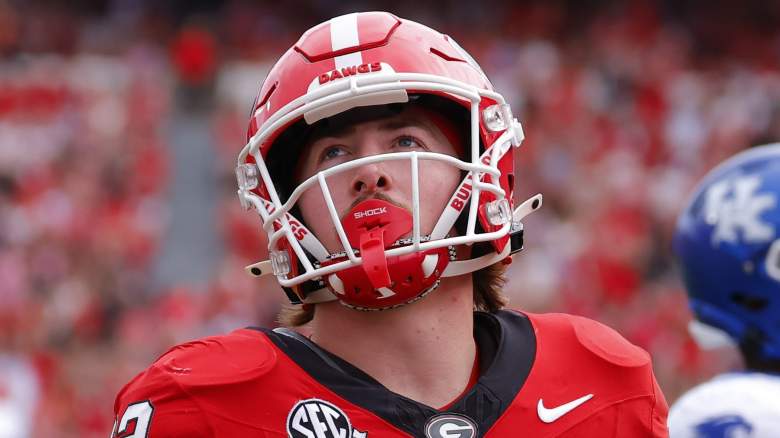 Cash Jones #32 of the Georgia Bulldogs had a workout for the Cleveland Browns.