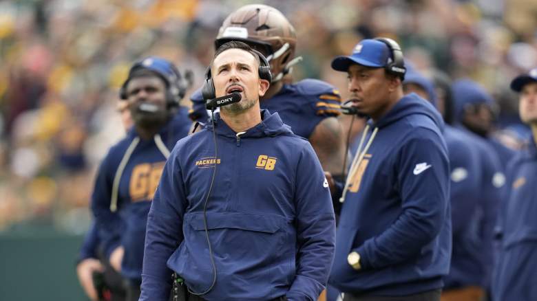 Green Bay Packers Matt LaFleur, staff members wearing team's alternate uniforms.