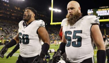Jordan Mailata and Lane Johnson