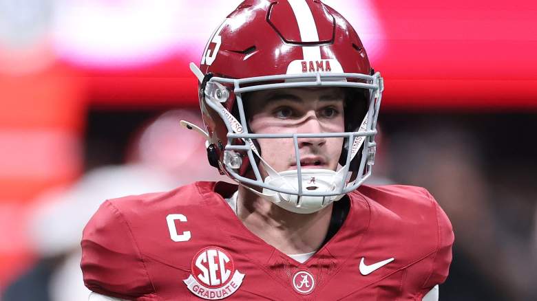 Ty Simpson #15 of the Alabama Crimson Tide still is connected to the Cleveland Browns as a Shedeur Sanders challenger.
