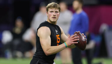 INDIANAPOLIS, INDIANA - FEBRUARY 28: Cole Payton of the North Dakota State Bison throws a pass duri...