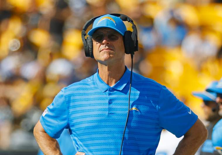 Los Angeles Chargers head coach Jim Harbaugh