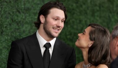 Josh Allen and Hailee Steinfeld attend the 14th Annual NFL Honors at Saenger Theatre on February 06, 2025