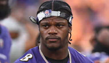 Lamar Jackson on the sideline