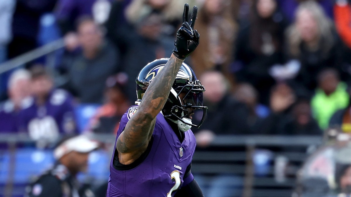 Odell Beckham Jr. scoring a touchdown for the Baltimore Ravens at M&T Bank Stadium