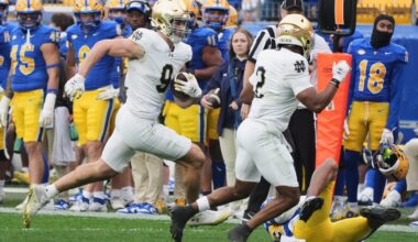 Notre Dame's Eli Raridon went to the Patriots at No. 95.