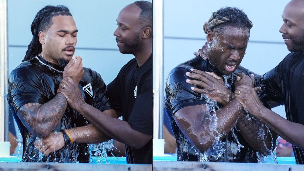 Panthers' Jonathon Brooks, Princely Umanmielen get baptized