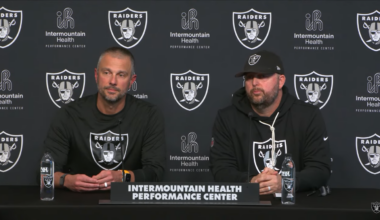 Las Vegas Raiders general manager John Spytek assistant GM Brian Stark 2026 NFL Draft wide receiver