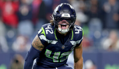 Seattle Seahawks Drake Thomas celebrates Texans 2025...