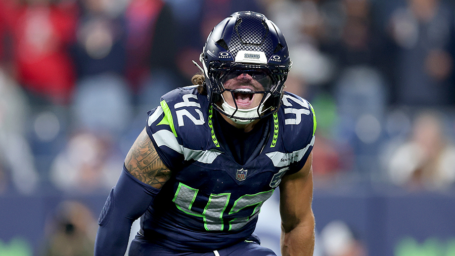 Seattle Seahawks Drake Thomas celebrates Texans 2025...