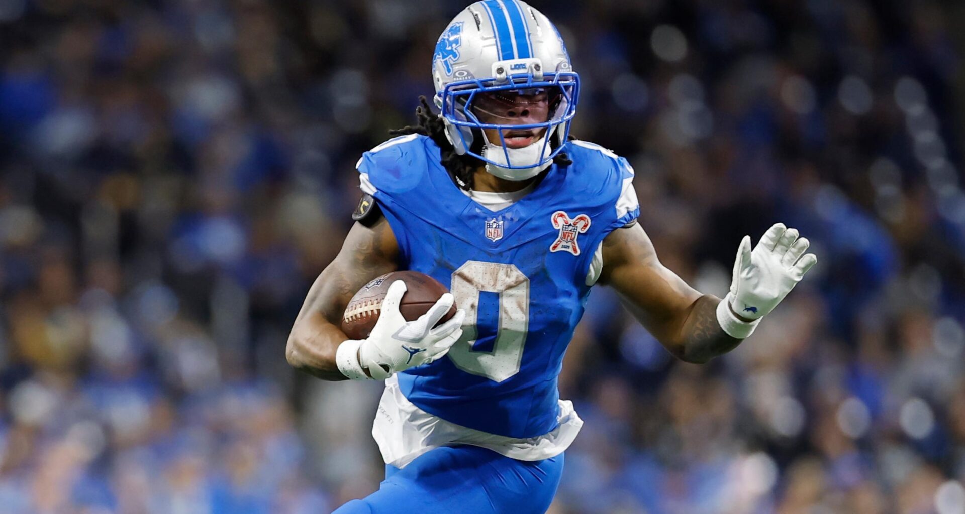 Jahmyr Gibbs Wishes WWE's Randy Orton Happy Birthday in Response to Lions' DM on Final Four