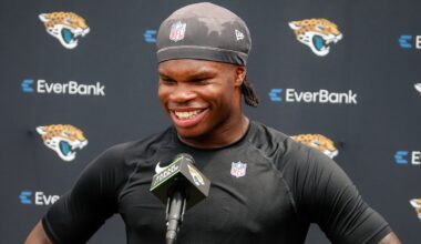 Travis Hunter at a press conference