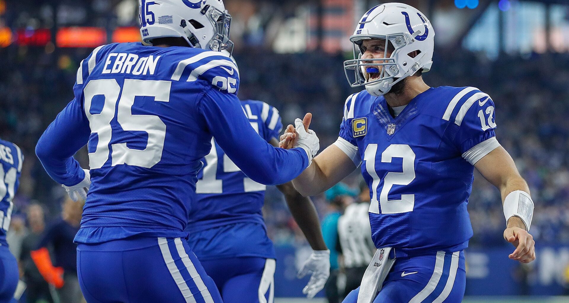 Former Colts QB Andrew Luck and TE Eric Ebron