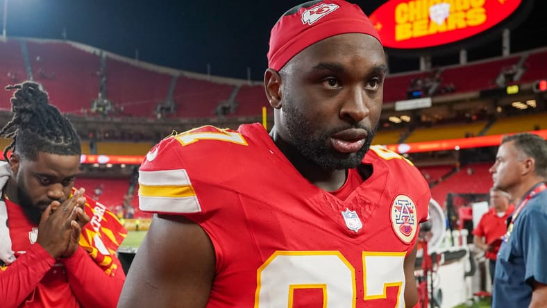 Felix Anudike-Uzomah leaves the field after a Chiefs game against the Bears. Jonathan Greenard trade