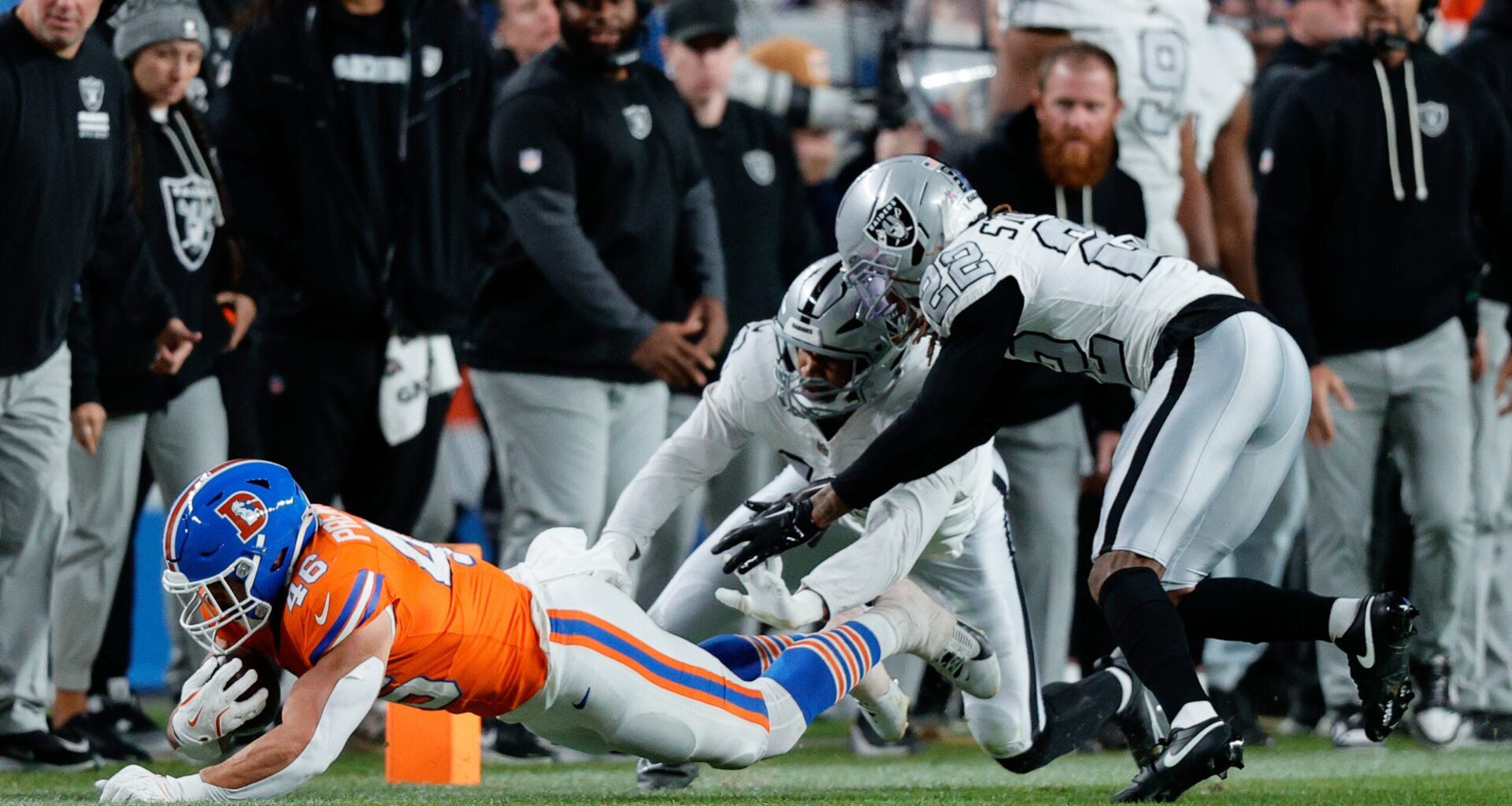 Las Vegas Raiders defensive end Charles Snowden Jordan Meredith.