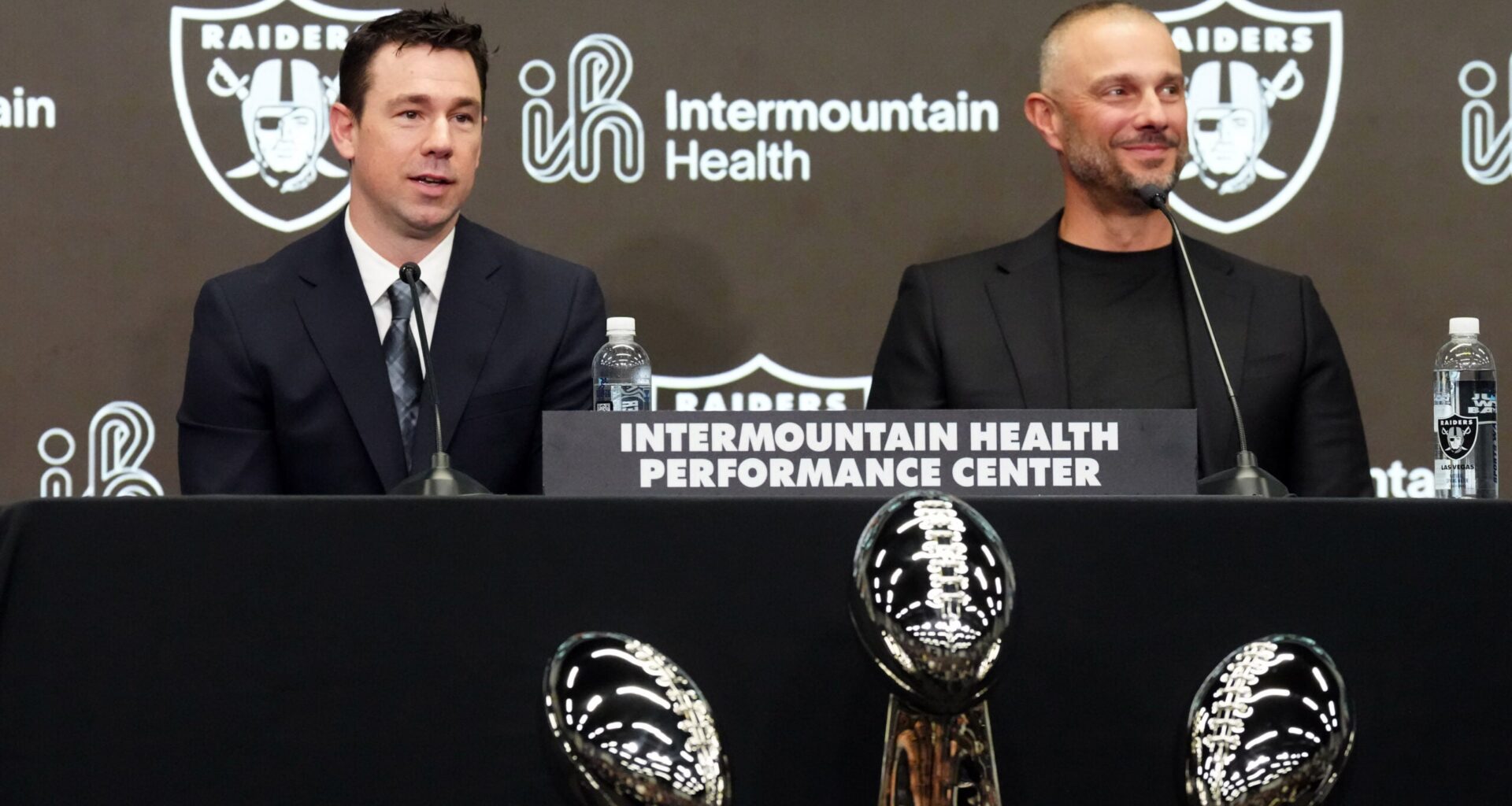 Las Vegas Raiders head coach Klint Kubiak general manager John Spytek
