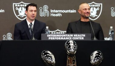 Las Vegas Raiders head coach Klint Kubiak general manager John Spytek