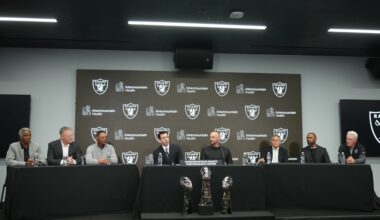 Las Vegas Raiders head coach Klint Kubiak 2026 NFL Draft offensive tackle