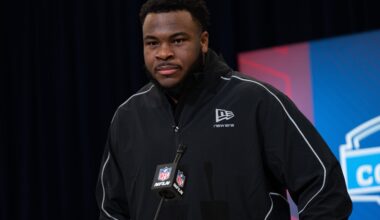 Oklahoma Sooners offensive lineman Febechi Nwaiwu Las Vegas Raiders' 2026 NFL Draft