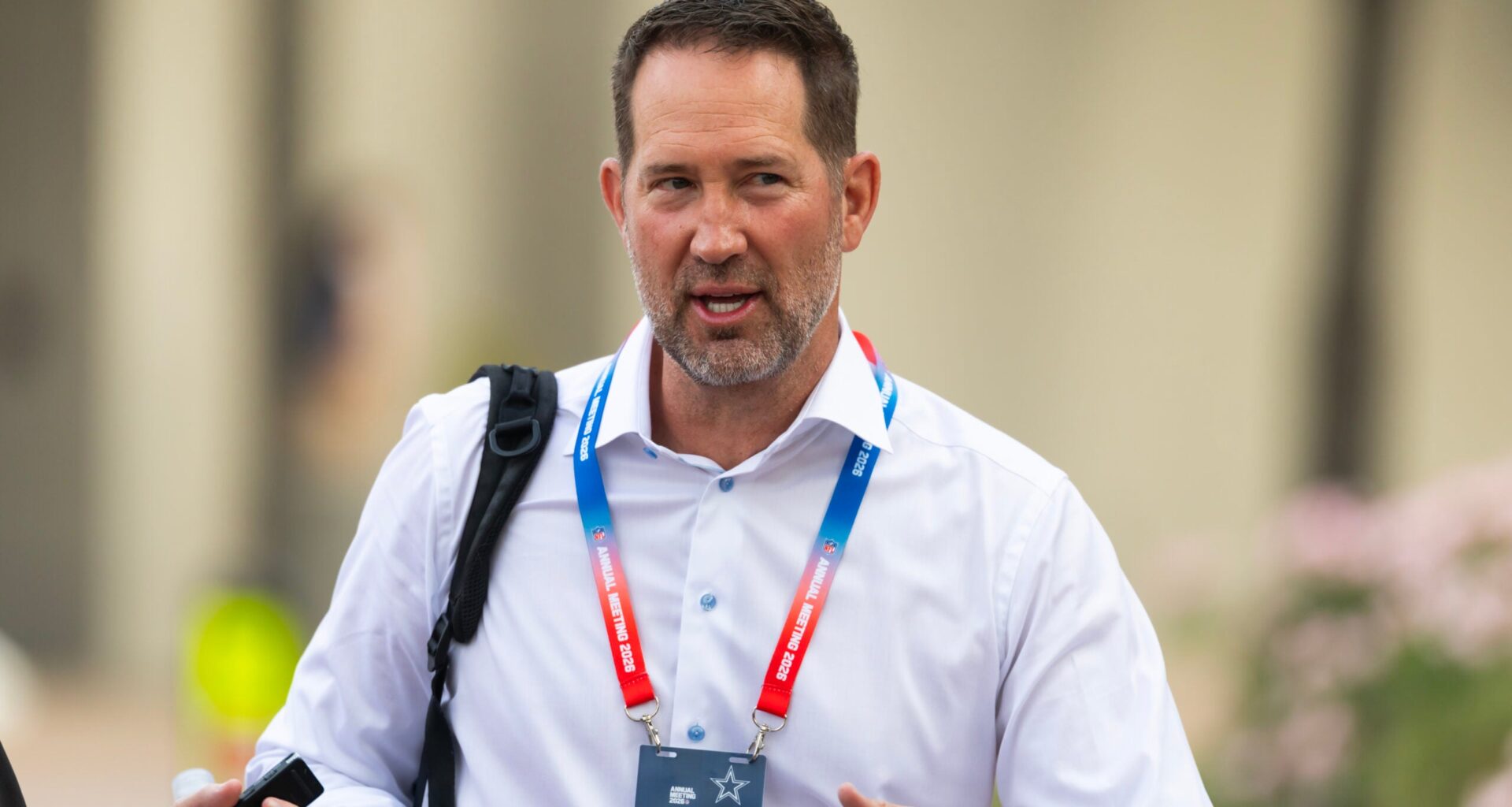 Mar 31, 2026; Phoenix, AZ, USA; Dallas Cowboys head coach Brian Schottenheimer during the 2026 NFL Annual League Meeting at the Arizona Biltmore.