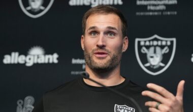Las Vegas Raiders quarterback Kirk Cousins wide receiver Jalen Nailor