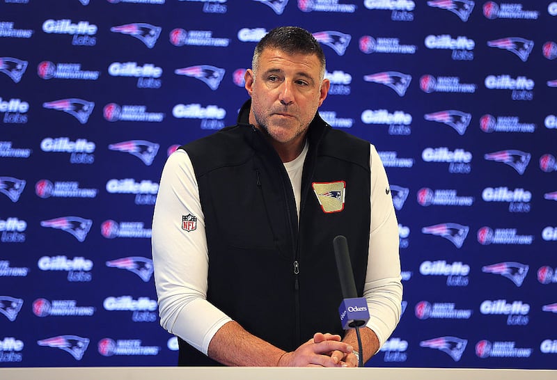New England Patriots head coach Mike Vrabel has his final press conference of the 2025-26 season at Gillette Stadium