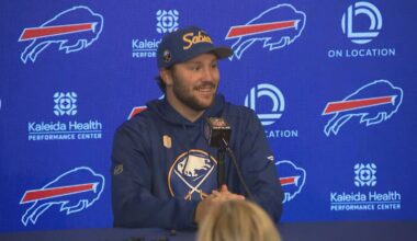 Buffalo Bills' Josh Allen, Brandon Beane & Joe Brady speak to the press