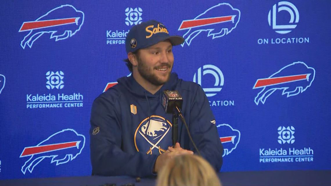 Buffalo Bills' Josh Allen, Brandon Beane & Joe Brady speak to the press