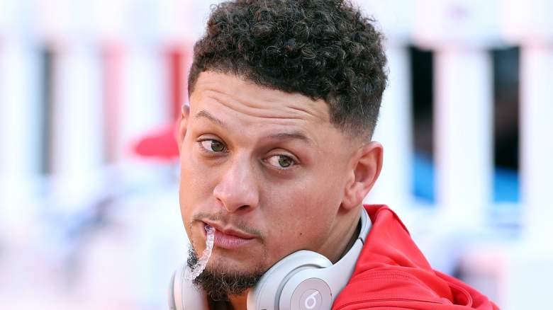 Patrick Mahomes watches from the sideline.