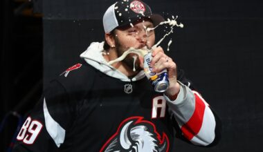 Josh Allen chugs beer before playoff game to hype up Sabres fans