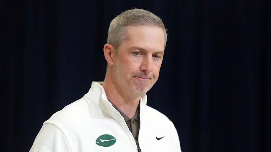 New York Jets general manager Darren Mougey speaks at the NFL Scouting Combine.