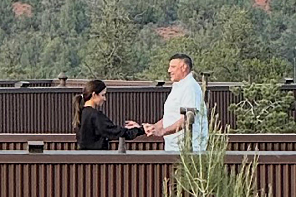 Top New York Times NFL reporter Dianna Russini and New England Patriots head coach Mike Vrabel were snapped on what appears to be the roof of a private bungalow at the Ambiente resort in Sedona, Arizona. © Page Six