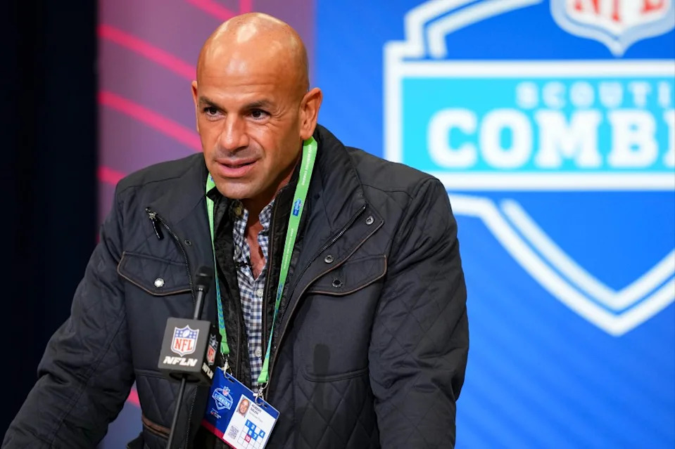 Robert Saleh of the <a class="link " href="https://sports.yahoo.com/nfl/teams/tennessee/" data-i13n="sec:content-canvas;subsec:anchor_text;elm:context_link" data-ylk="slk:Tennessee Titans;sec:content-canvas;subsec:anchor_text;elm:context_link;itc:0" data-yga="{"yLinkElement":"context_link","yModuleName":"content-canvas","yLinkText":"Tennessee Titans","ySubModuleName":"anchor_text","yHasCommerce":false}">Tennessee Titans</a> speaks during a press conference at the 2026 NFL Scouting Combine on February 24, 2026 in Indianapolis, Indiana. Getty Images