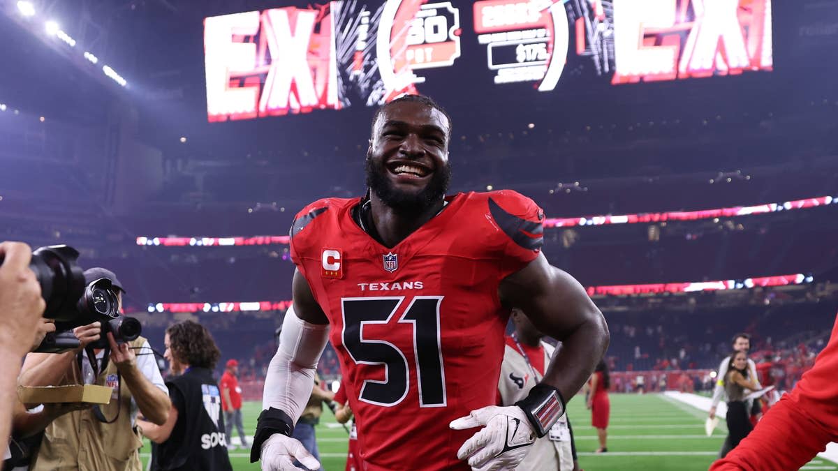 Houston Texans defensive end Will Anderson Jr. (51) leaves the field after defeating the Buffalo Bills at NRG Stadium. Troy Taormina-Imagn Images