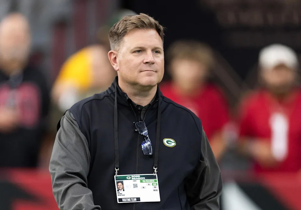 Green Bay Packers general manager Brian Gutekunst. Credit:&nbsp;Mark J. Rebilas-Imagn Images.