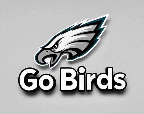 a go birds logo with an eagle on it