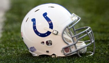 An Indianapolis Colts helmet