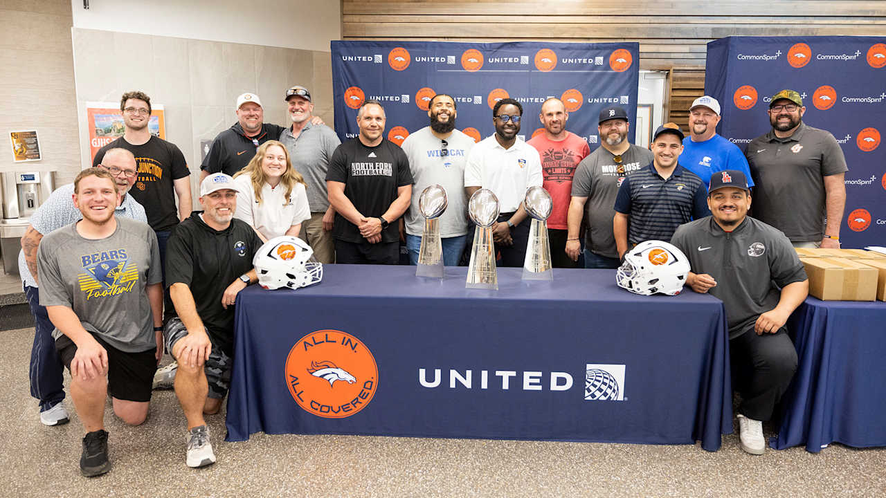 Broncos hold ALL IN. ALL COVERED. training clinics across Colorado