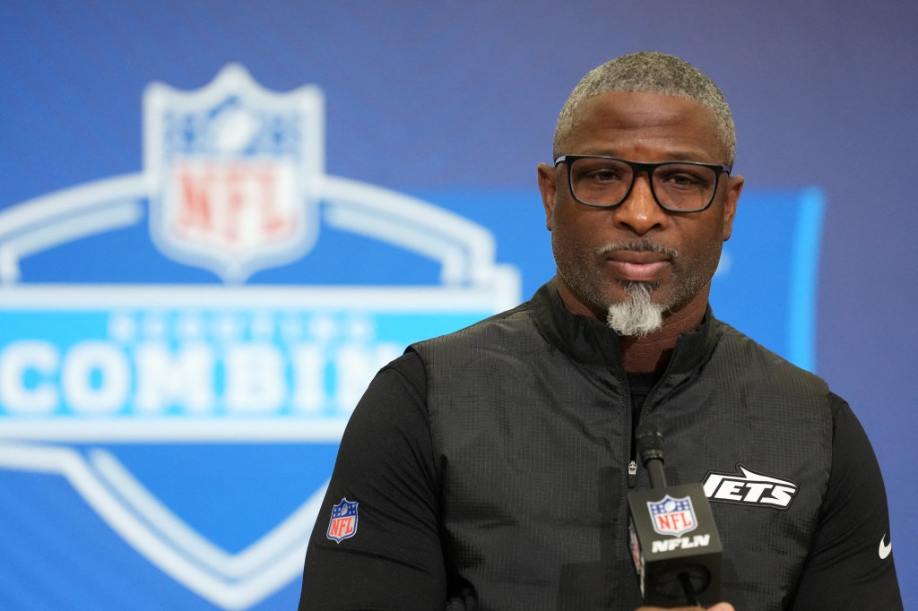 Jets head coach Aaron Glenn at the NFL combine on Feb. 24, 2026.